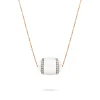 Oval Pearl & Brown Diamond Necklace