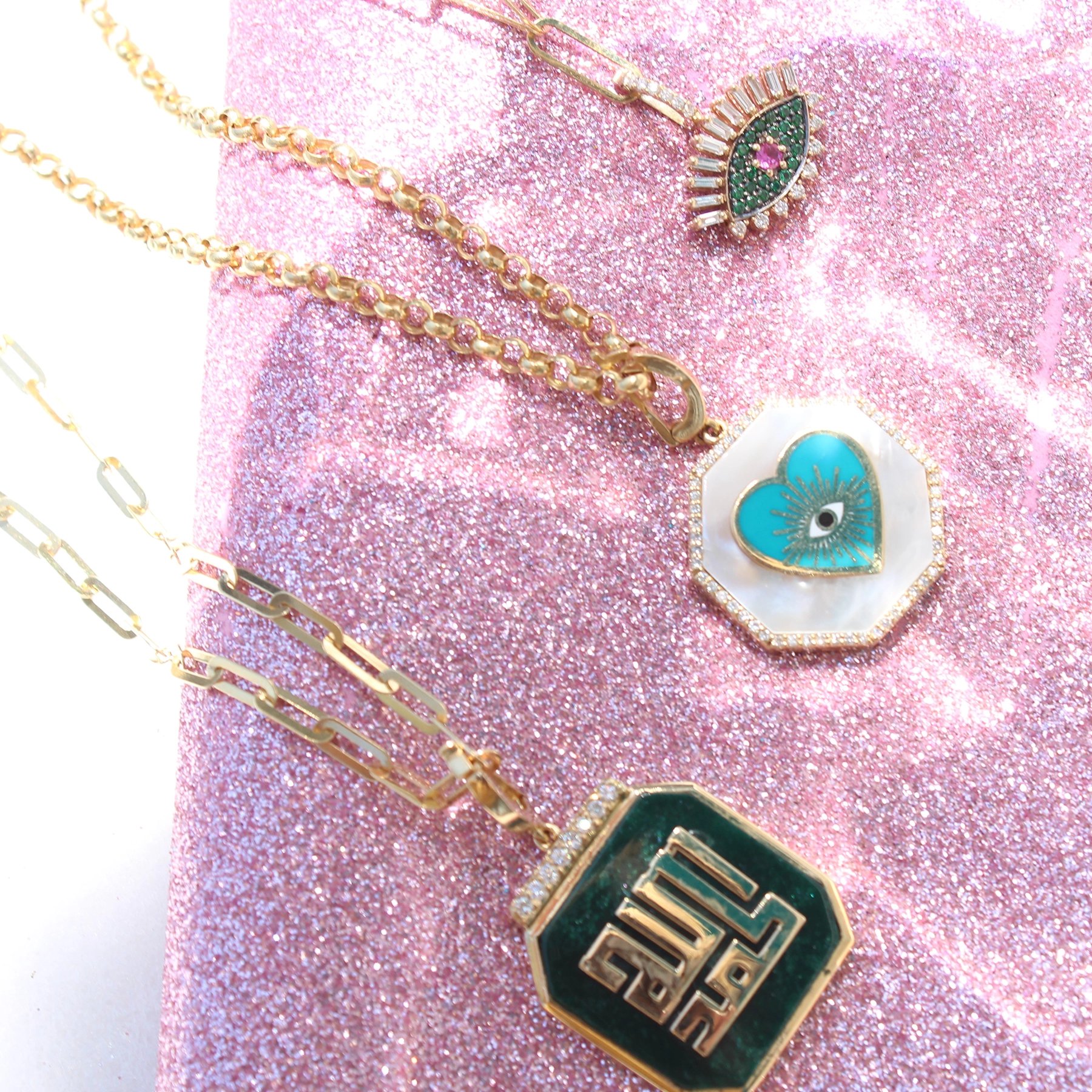 JADE AND DIAMOND ALLAH PENDANT - Image 2
