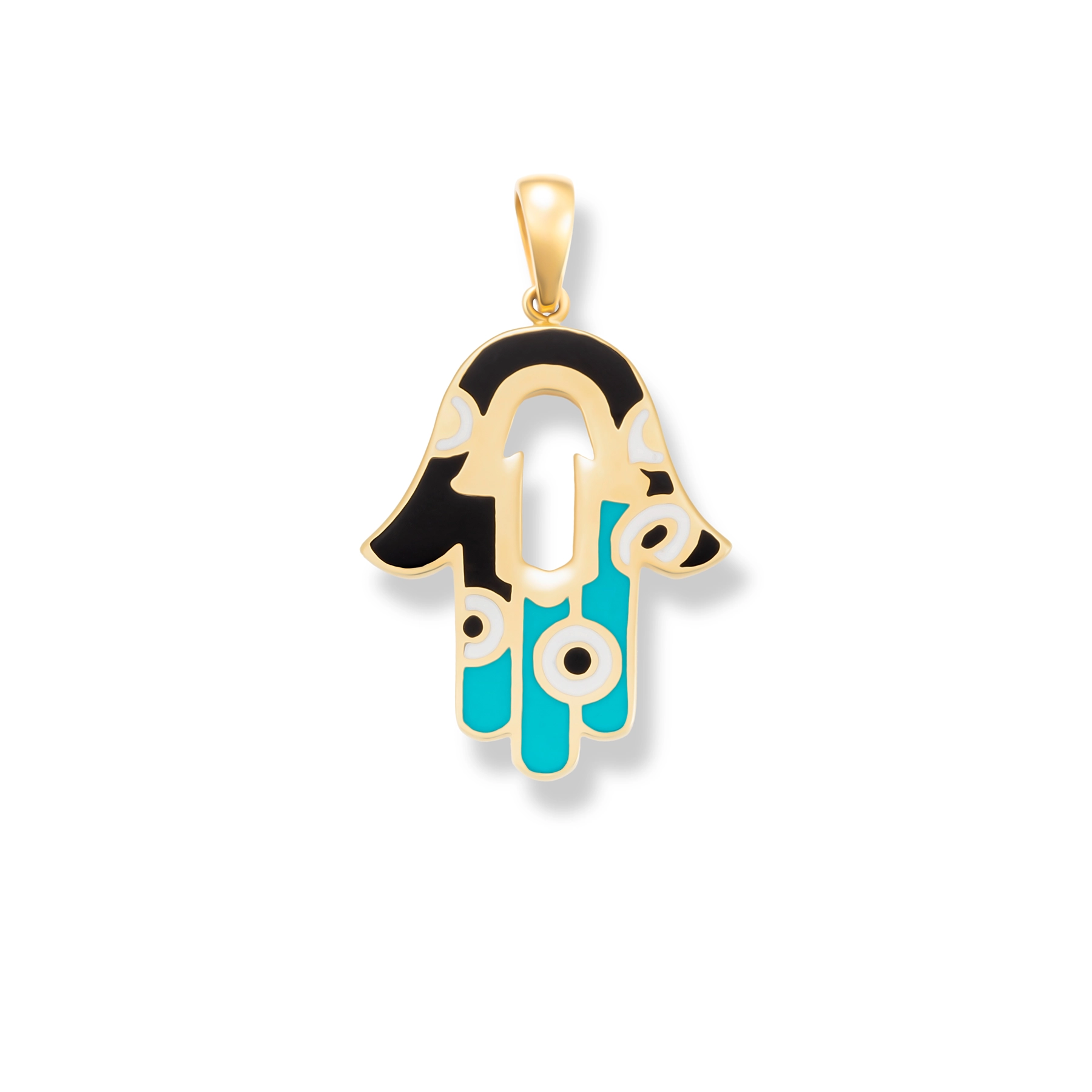 GOLD ENAMEL HAMSA CHARM