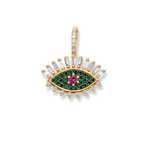 GREEN EVILEYE DIAMOND CHARM