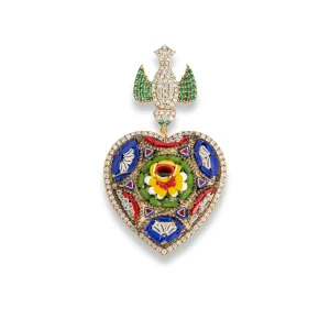 MICRO MOSAIC HEART DIAMOND PENDANT