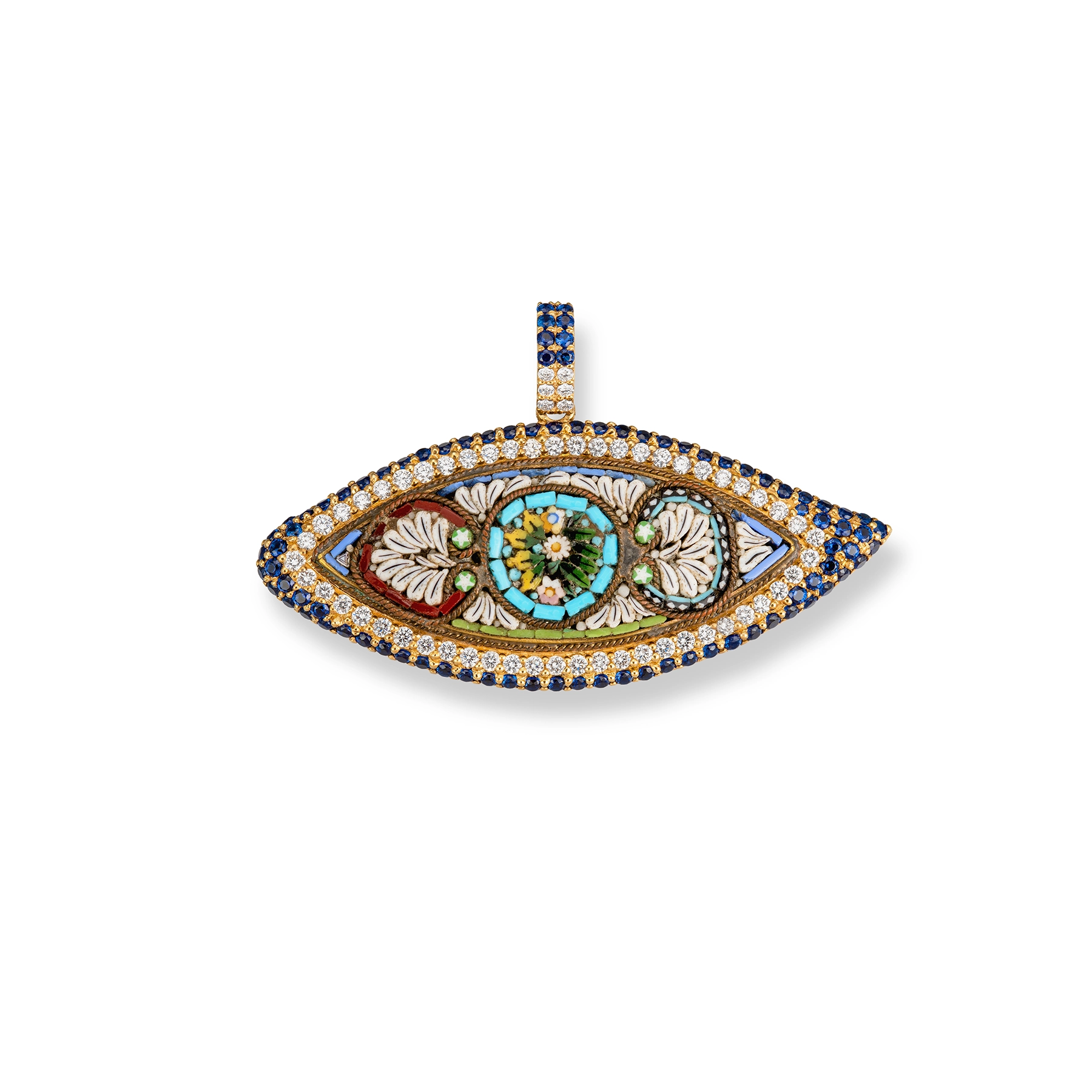MICRO MOSAIC EYE SHAPED PENDANT