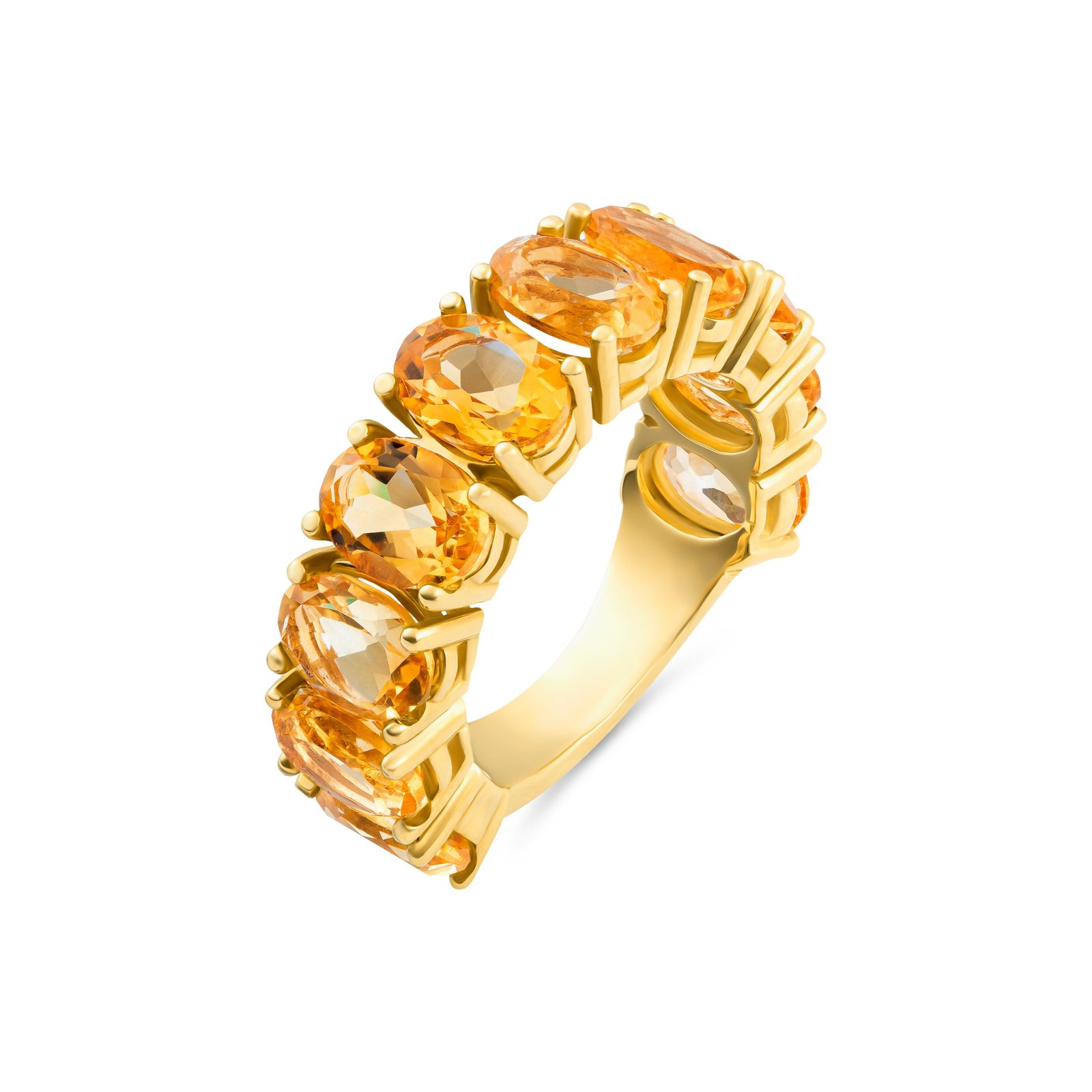 Oval Citrine Eternity Band