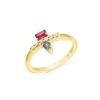 DUO COLOR SAPPHIRE  DIAMOND RING