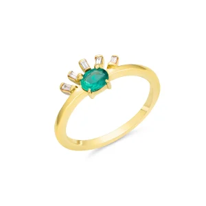 EMERALD DIAMOND BAGUETTE RING