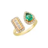 Emerald & Diamond Open Ring