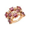 SQUARE CUPRITE DIAMOND RING