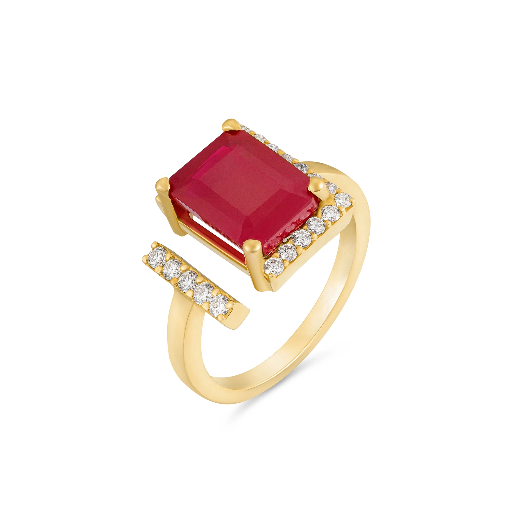 Open Ruby Diamond Ring