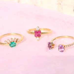 Alternative view of SQUARE RUBY DIAMOND RING