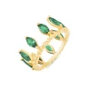 Green Topaz Crown Gold Ring