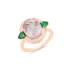 LILAC AMETHYST AND EMERALD ENAMEL RING