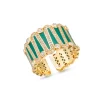 WAVY ENAMEL DIAMOND CUFF RING