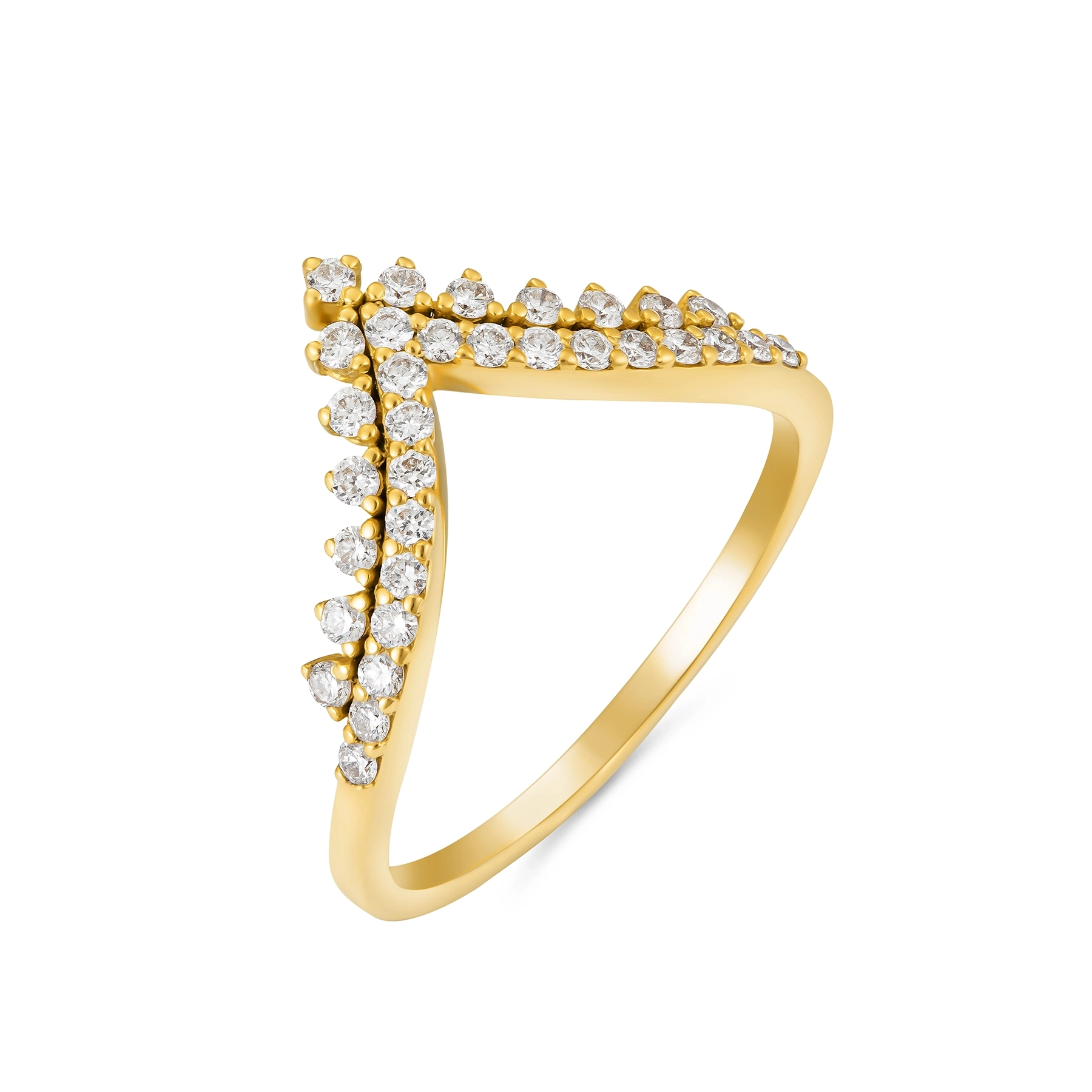 V SHAPE DIAMOND RING