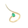 DIAMOND EMERALD BYPASS RING