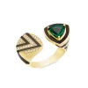GREEN TOURMALINE OPEN ENAMEL RING