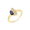 DAINTY SAPPHIRE AND DIAMOND RING