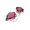 Rubellite Double Pear Ring