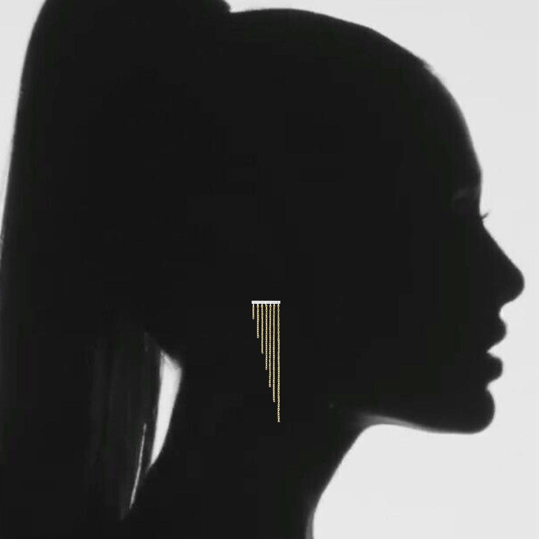 Single Diamond Gold Chain Earring - Image 2