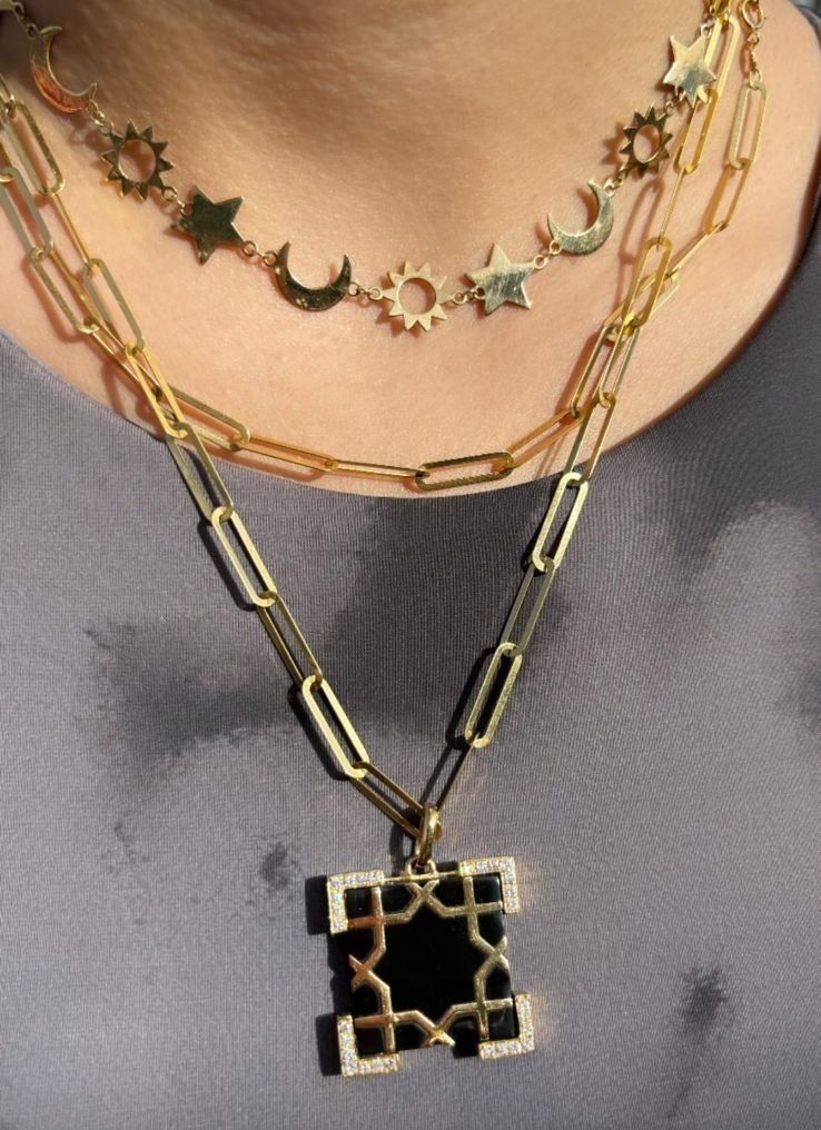 Black Onyx Arabesque Pendant - Image 2