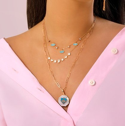 Evil Eye Blue Choker Necklace - Image 4