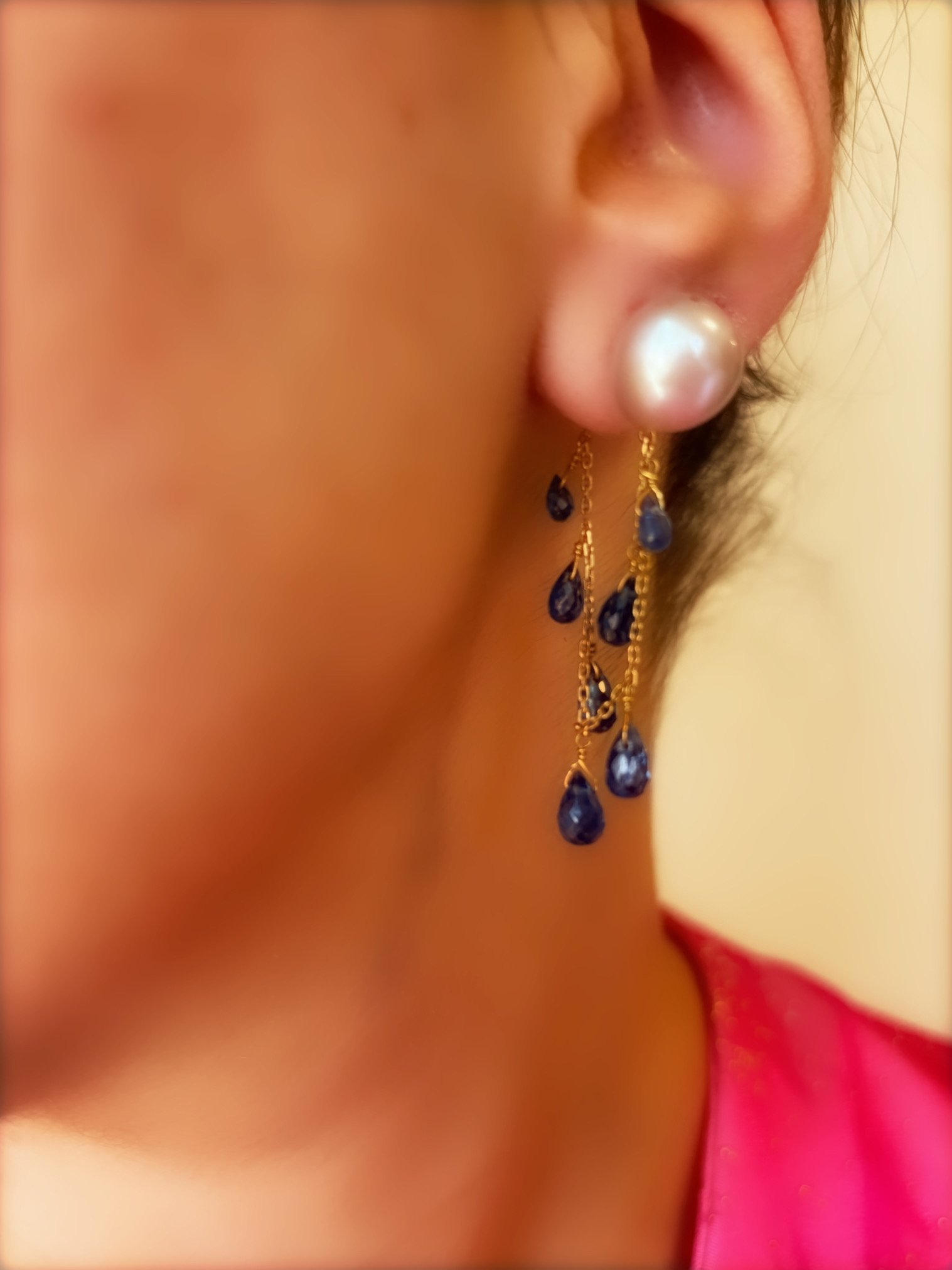 Kyanite Drop Chain Earrings - Image 2