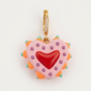 Pink Murano Crystal Heart Charm
