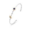 Twisted Diamond Blue Enamel Cuff Bangle