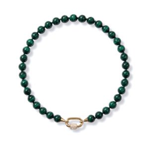 Alternative view of Rich in Green: Malachite Beaded Chain for Charms