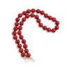 Red Coral Beaded Chain with Gold Charm Endings