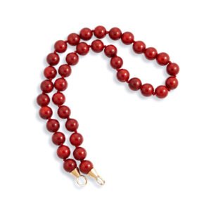 Red Coral Beaded Chain with Gold Charm Endings
