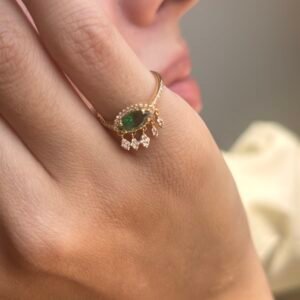 Alternative view of The Royal Green Topaz Pinky Ring
