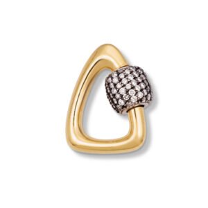 Edge Up Your Stack: Diamond & Oxidized Gold Triangle Charm Lock