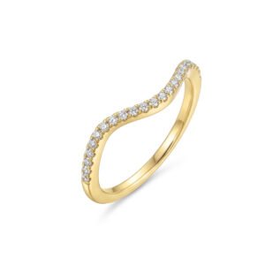Ride the Wave: Curved Diamond Stackable Pinky Ring
