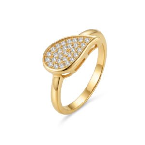 Pavé Diamond Teardrop Pinky Ring